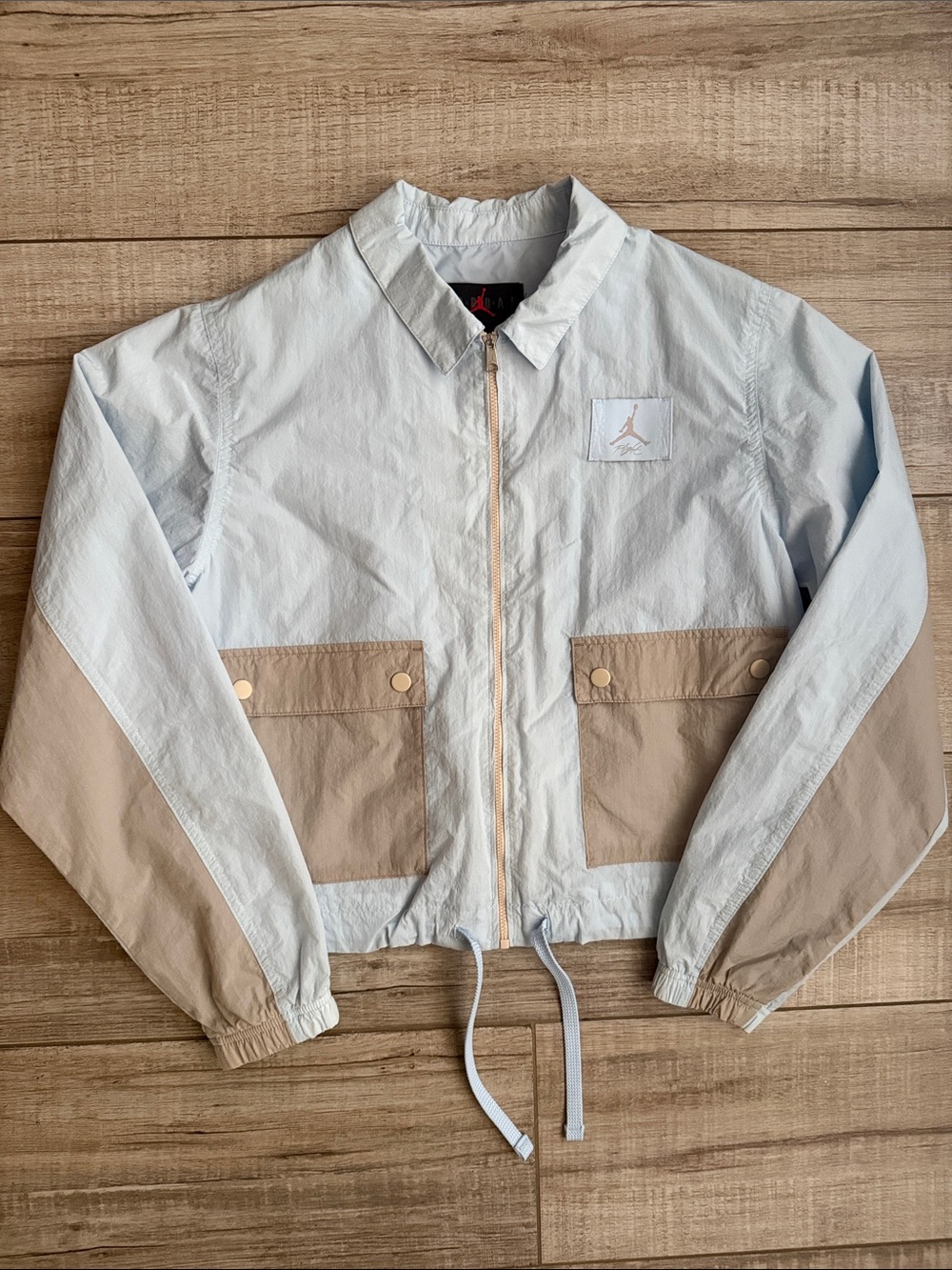 Jordan Flight Essentials Nylon Track Jacket Light Blue Beige Small
